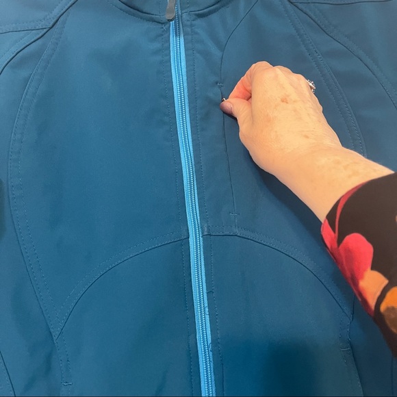 DOUBLE DIAMOND teal softshell fleece lined full zip jacket Small - Picture 9 of 9